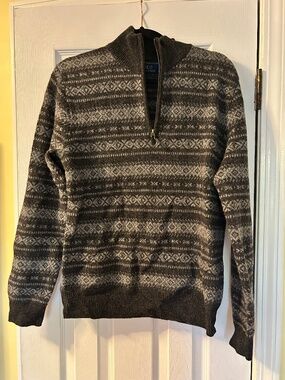 Polo Ralph Lauren Grey Fair Isle Wool Sweater S